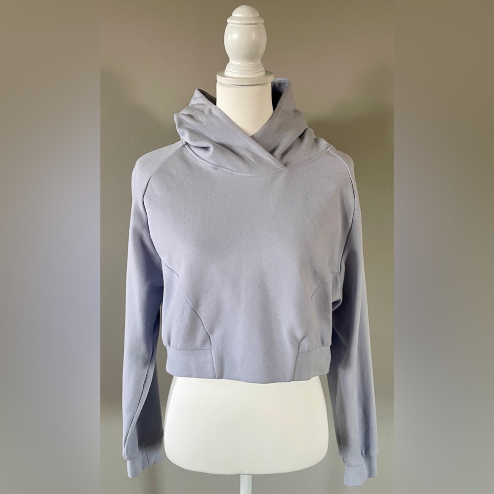 Alphalete Identity Pro Crop Hoodie Women’s Lavender Gray Size Medium